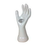 Hand soliflore baguier in white ceramic