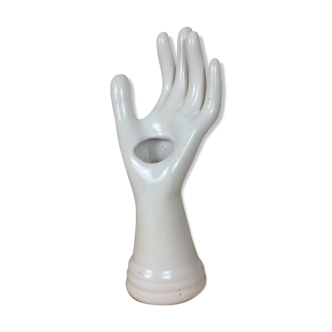 Hand soliflore baguier in white ceramic