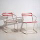 Antique outdoor stacking chairs (circa 1920). Set of 2 pieces.