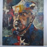 D. Jouroy (20th century) “Portrait of a man” Oil on hardboard signed and dated 1967