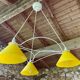 Vintage 3-light pendant light by Le Dauphin circa 1980s