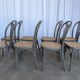 Set of 8 Vintage Gray Bentwood Dining Chair: Thonet Style Cane Seat