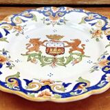 6 old Desvres Fourmaintraux Rouen dessert plates, Dinan model