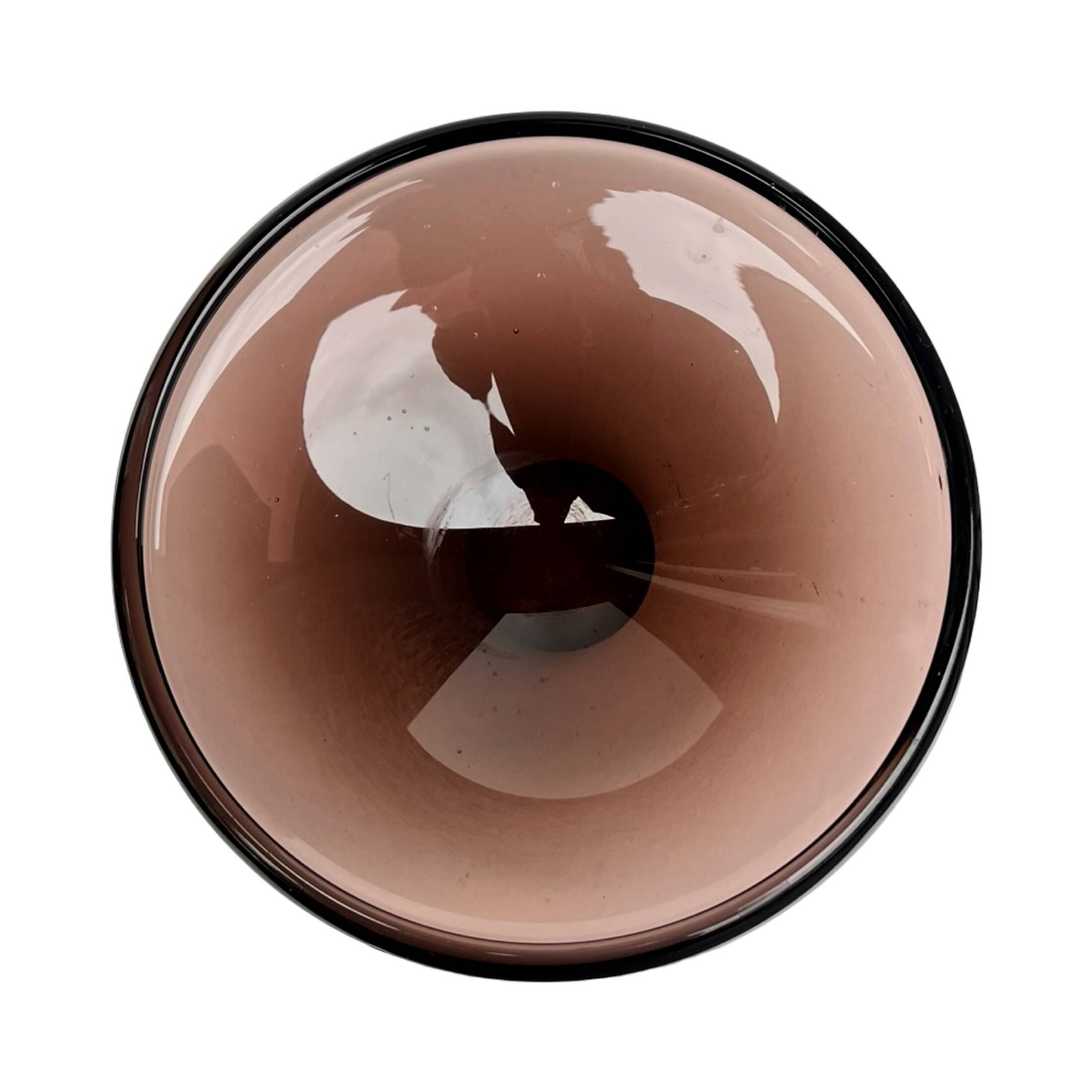 Ashtray decorative bowl designed by M. Klinger Železný Brod Sklo Czech 1960