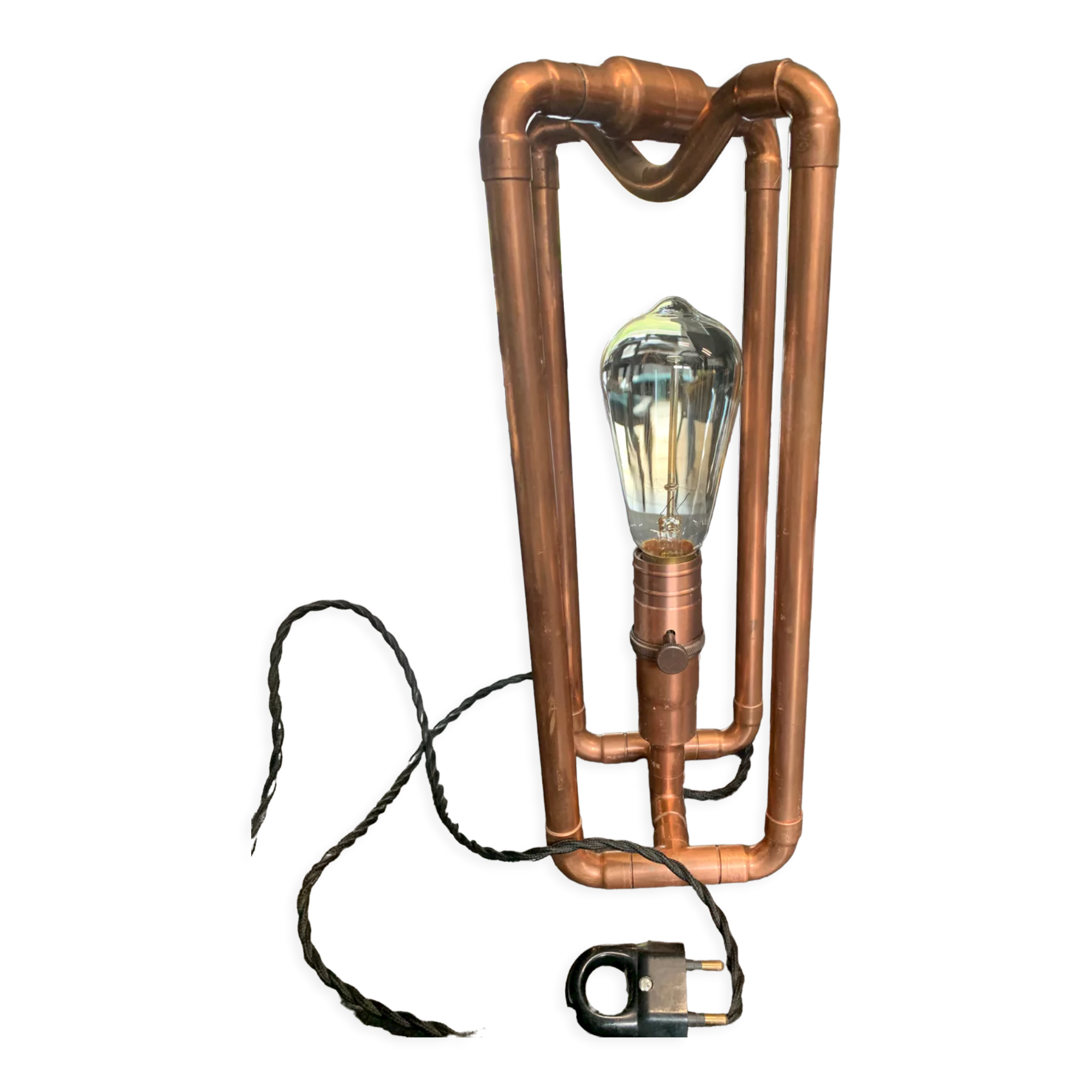 Table lamp copper pipes
