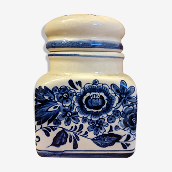 Pot apothicaire bleu peint à la main porcelaine