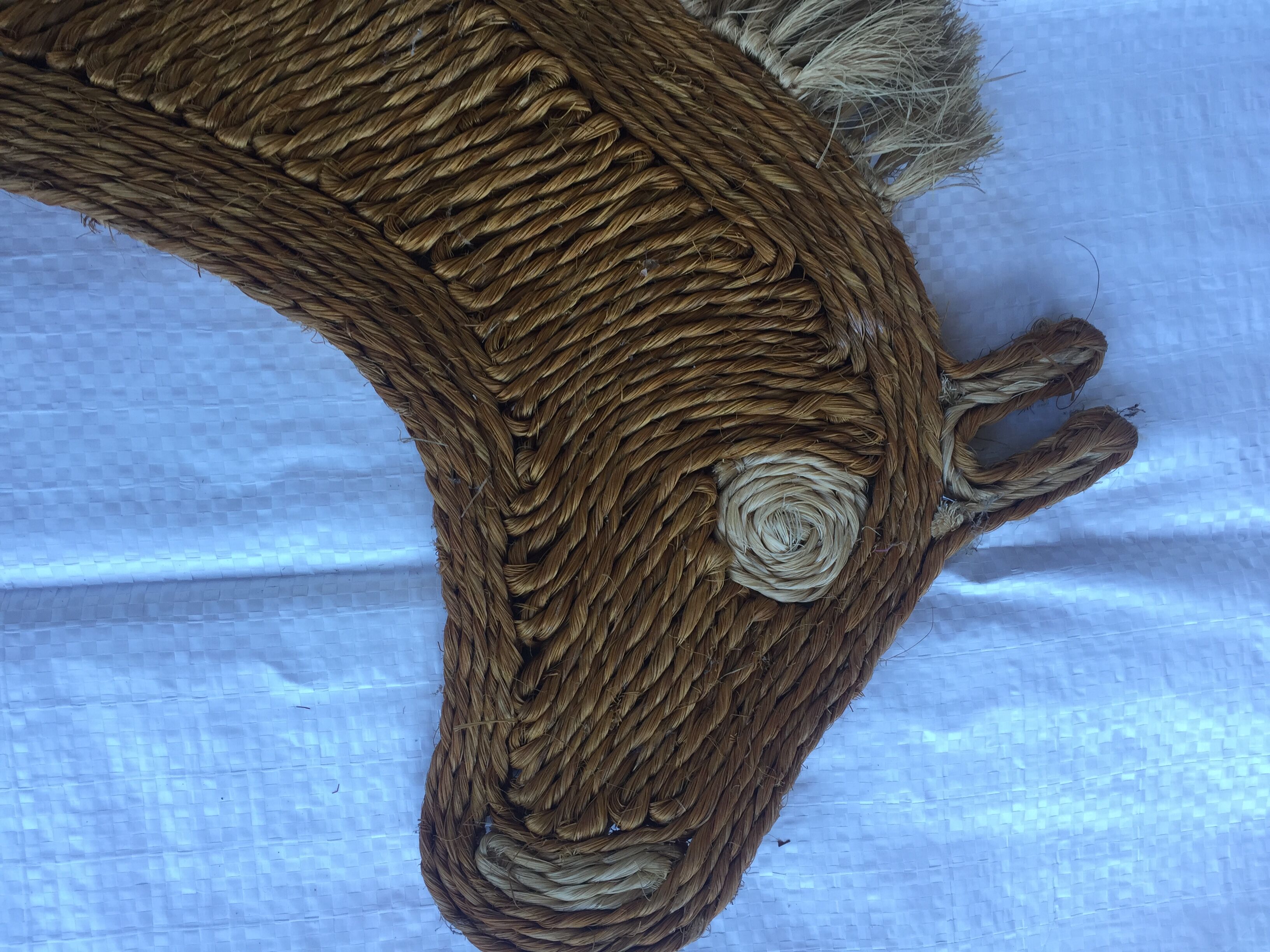 Trio of vintage rope animals table mats