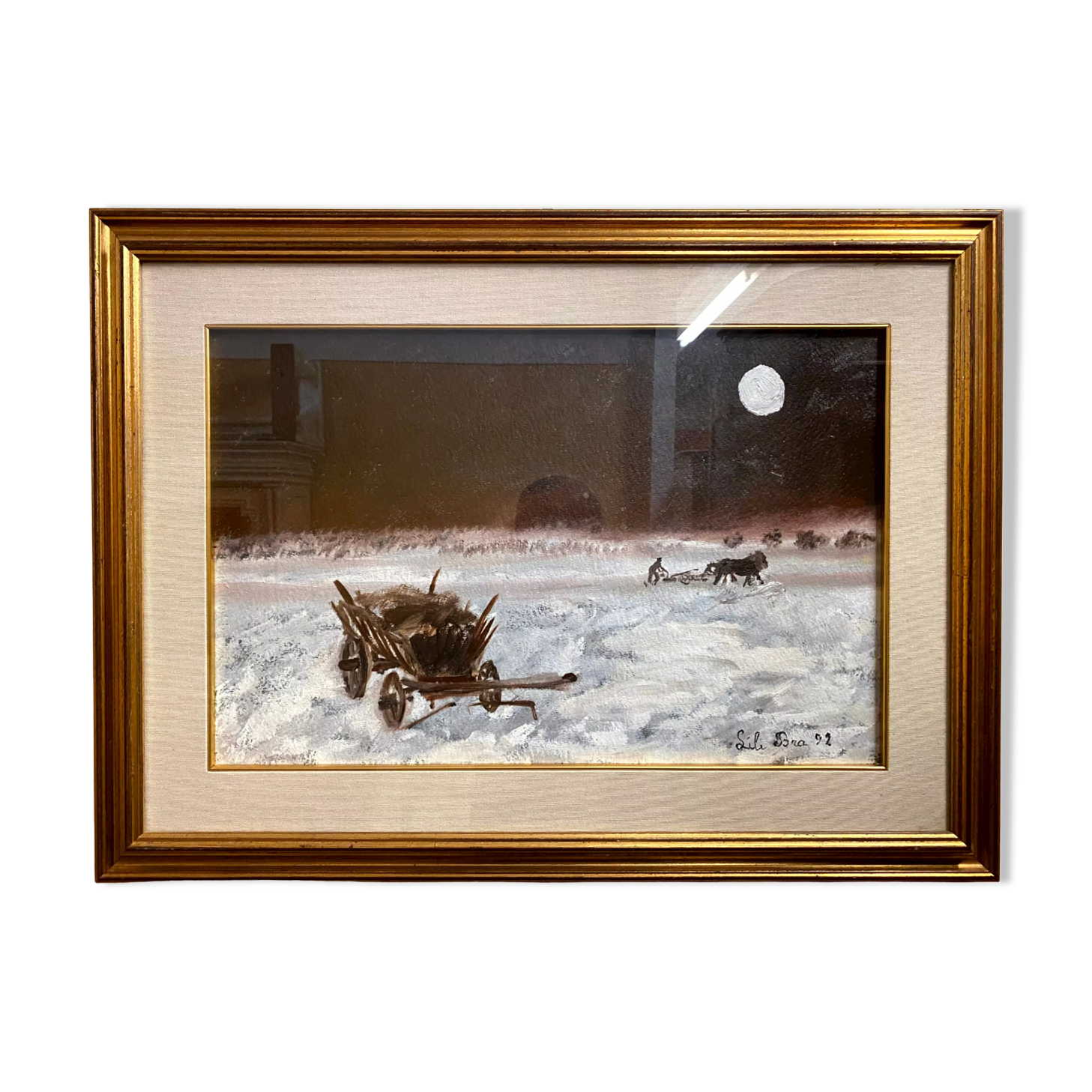 Very large oil on panel signed and dated lower right