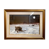 Very large oil on panel signed and dated lower right