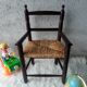 Fauteuil ancien paillé enfant vintage
