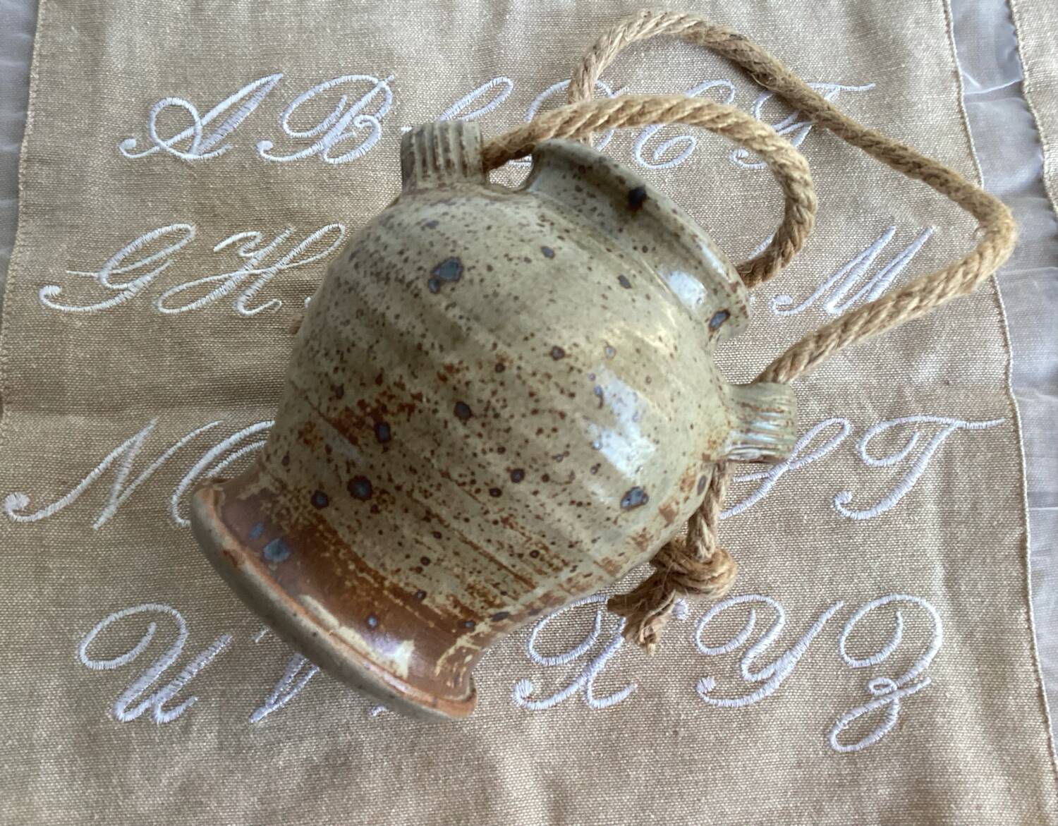 Pot vase with handles pyrite stoneware Truchon Corsica