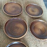 Lot de 11 assiettes à dessert en terre cuite