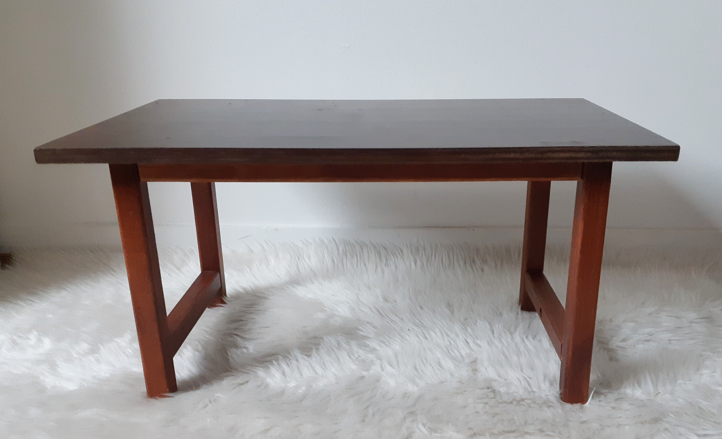 Vintage doll table and chairs, wooden, living room Dejou doll