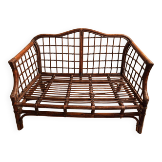 Banquette en rotin vintage