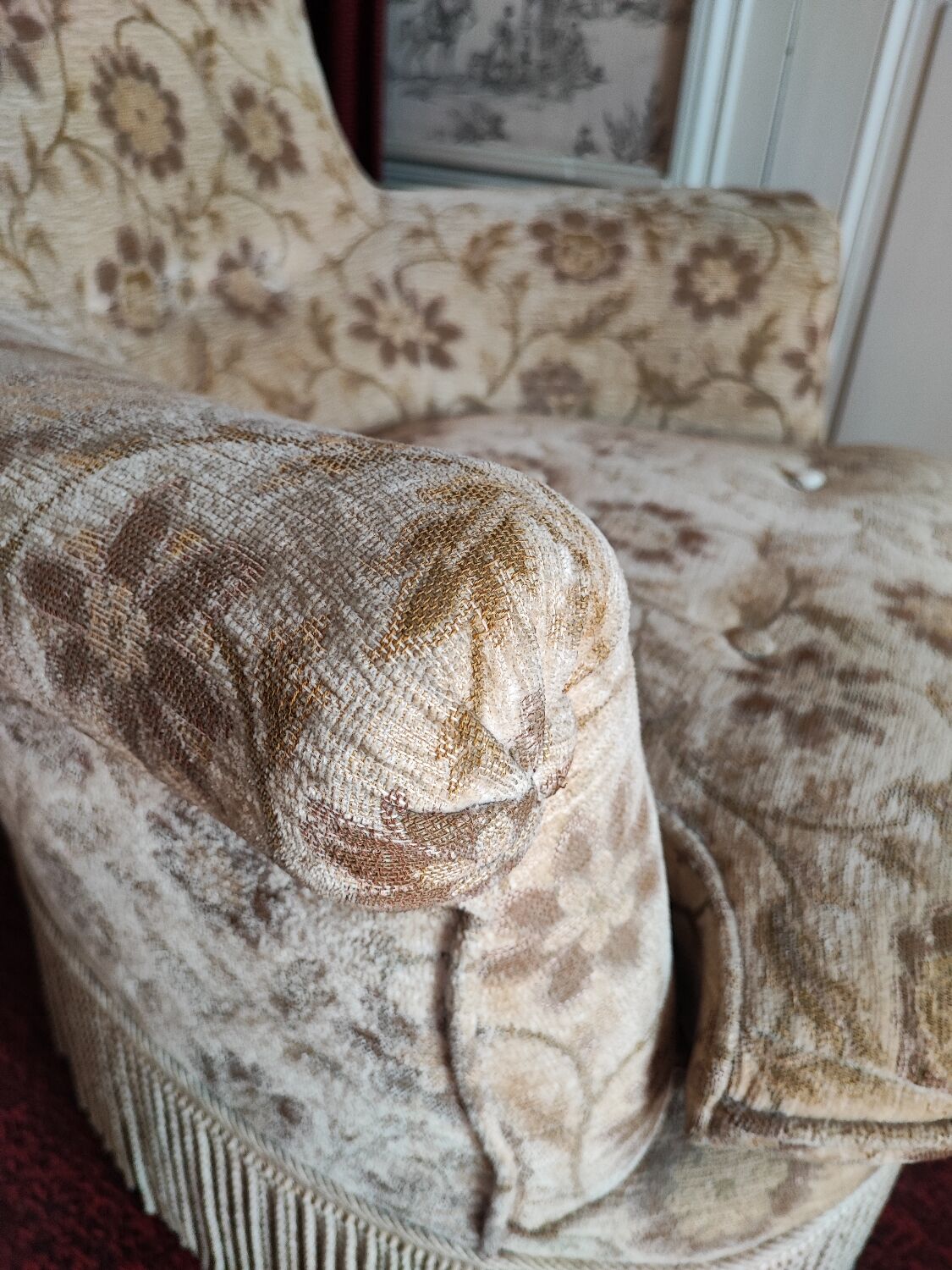 Vintage velvet toad armchair