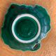 Set of 4 dishes empty pocket enamelled ceramic green lunetta vallauris leaf shape vallauris