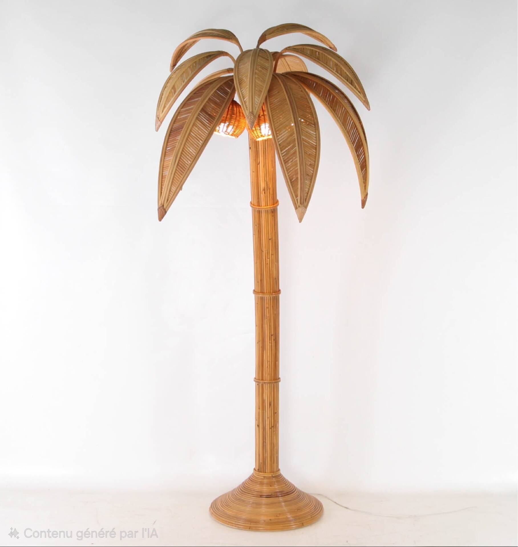 "Palm" / "Coconut" floor lamp in rattan