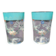 2 bohemian fine green enameled glasses