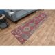 1970s Vintage Turkish Oushak Handmade Wool Cotton Pink Runner Rug 82x304