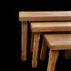 Trio of Brutalist nesting tables in solid oak – 1960s/70s