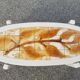 Vintage oval wooden and ceramic coffee table signed Dan - Vallauris