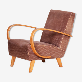 Brown art deco armchair - 1930s czechia