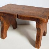 Old solid wood footrest stool