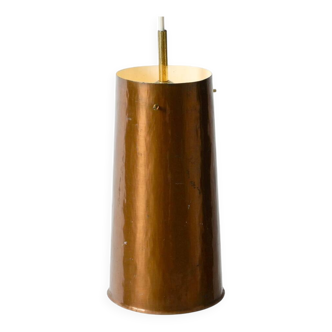 Beautiful Mid Century Modern pendant lamp made of copper shaped like a cone