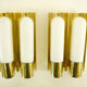 Wall lights brass & glass opal of limburg 1970 s
