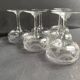 6 ½ crystal guilloché champagne glasses – Art nouveau