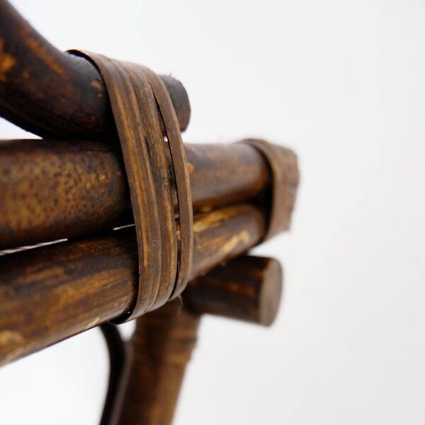Table pliante en bambou de style colonial, milieu XXème