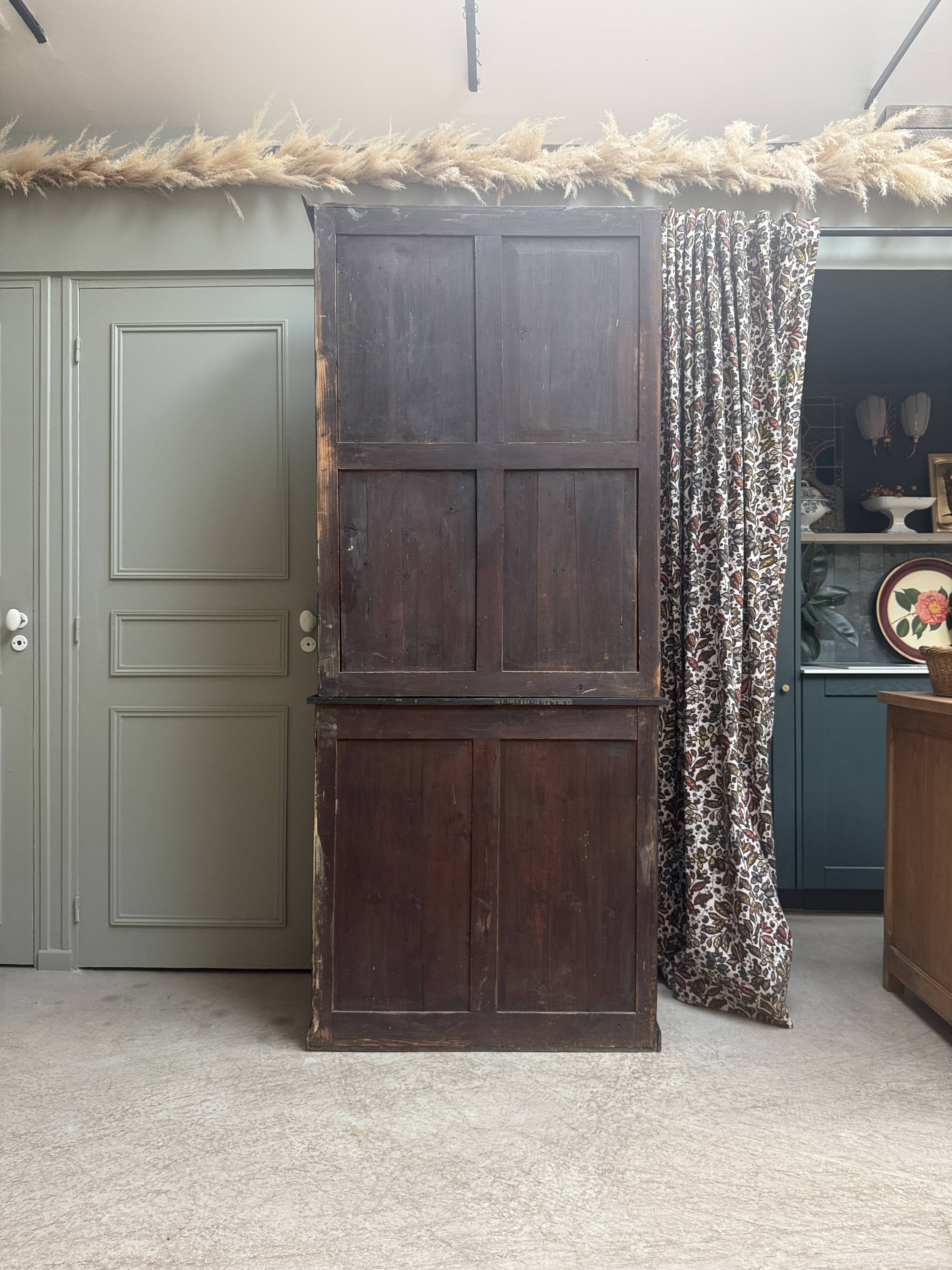 Two-body antique black sideboard (renovated)