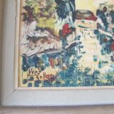 Tableau - Vue sur une maison de maître à l'ombre d'un grand cyprès
