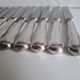 Ercuis set of 18 knives silver metal and stainless steel violin model