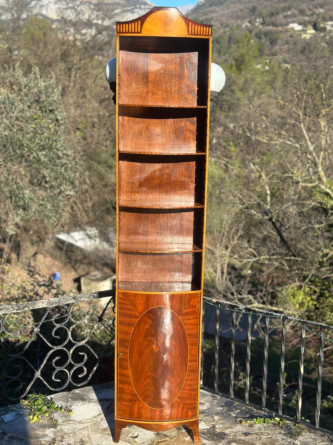 Flamed Mahogany Library in Regency style.