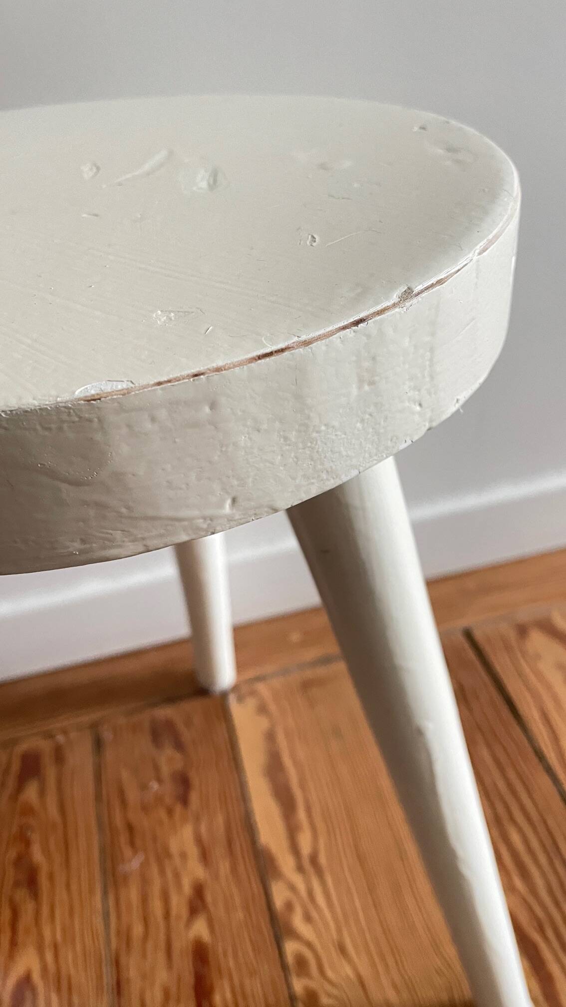 Vintage wooden tripod stool