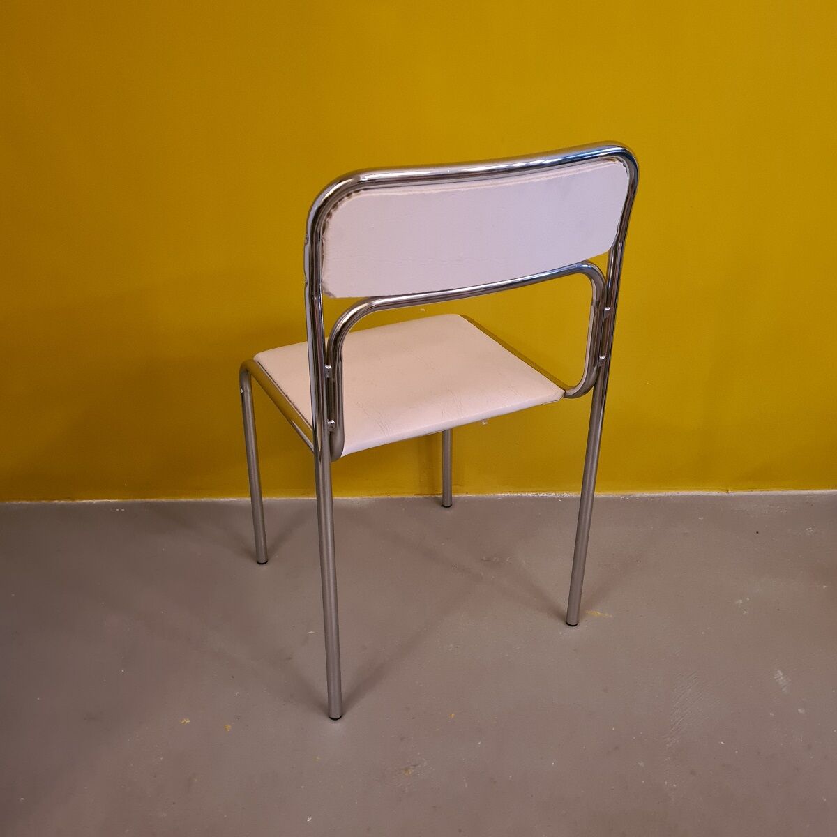 Retro Chrome Chair With Skai Upholstery