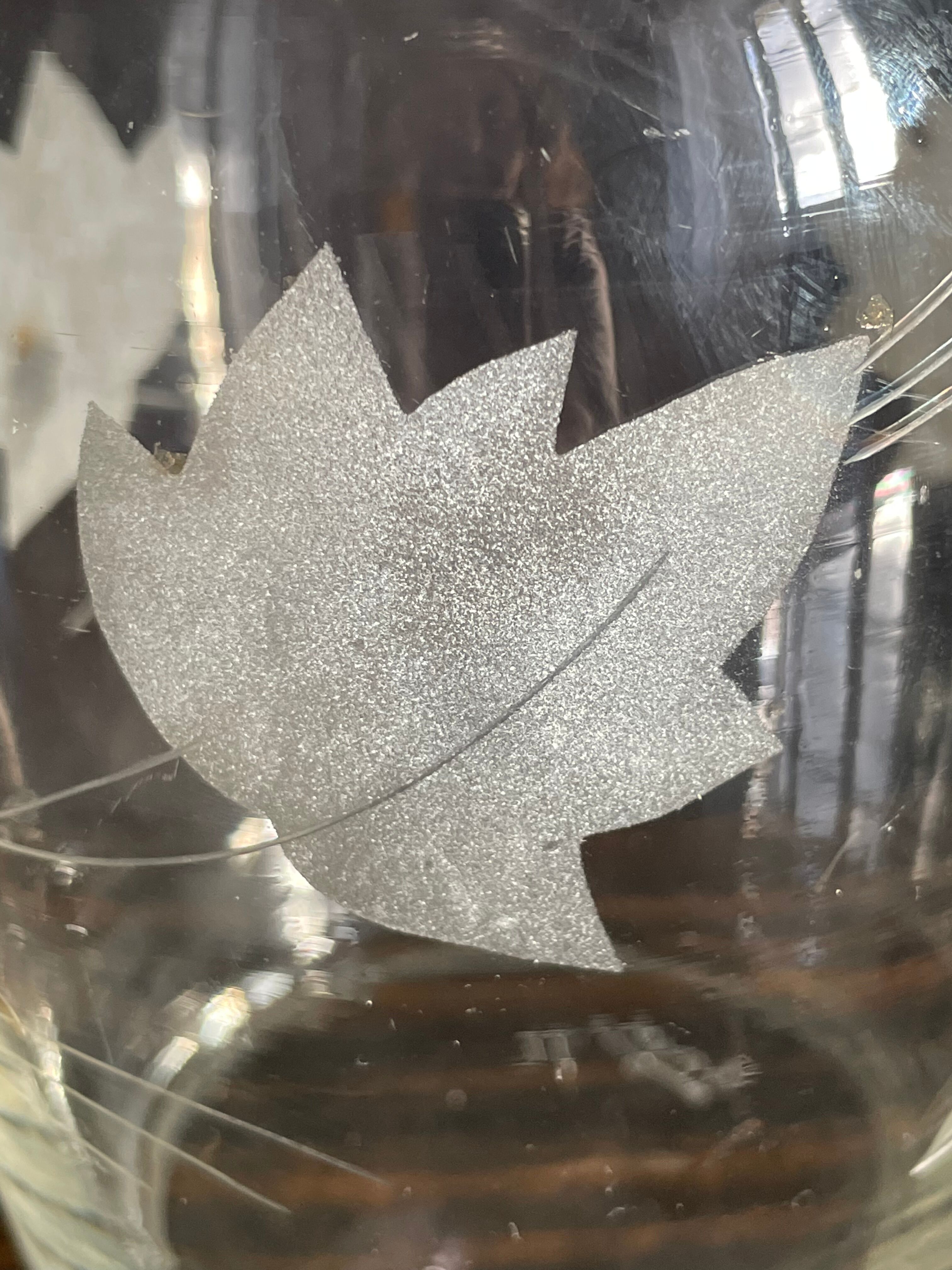 Antique cut crystal carafe signed Bayel 92