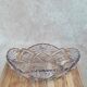 Large vintage oval cut amethyst glass bowl