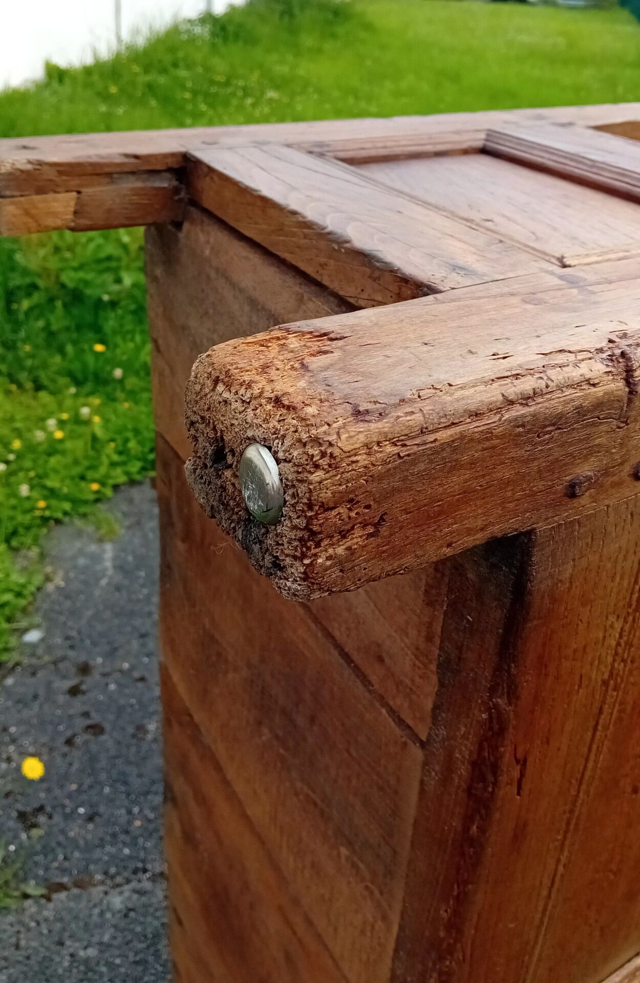 Coffre banc en chêne XIX ieme