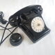 Rotating black bakelite rotary phone french france vintage U43
