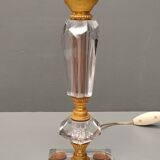 Crystal and golden brass table lamp ~ 1950s/1960s