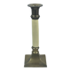 Bougeoir ancien en laiton dore 20 cm