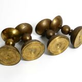 4 rare large heavy Mid Century brass candlesticks from a Bavarian church