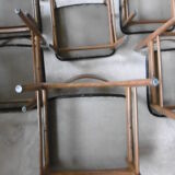 Table with two extensions and its 6 chairs scandinavian teak of the 1970s