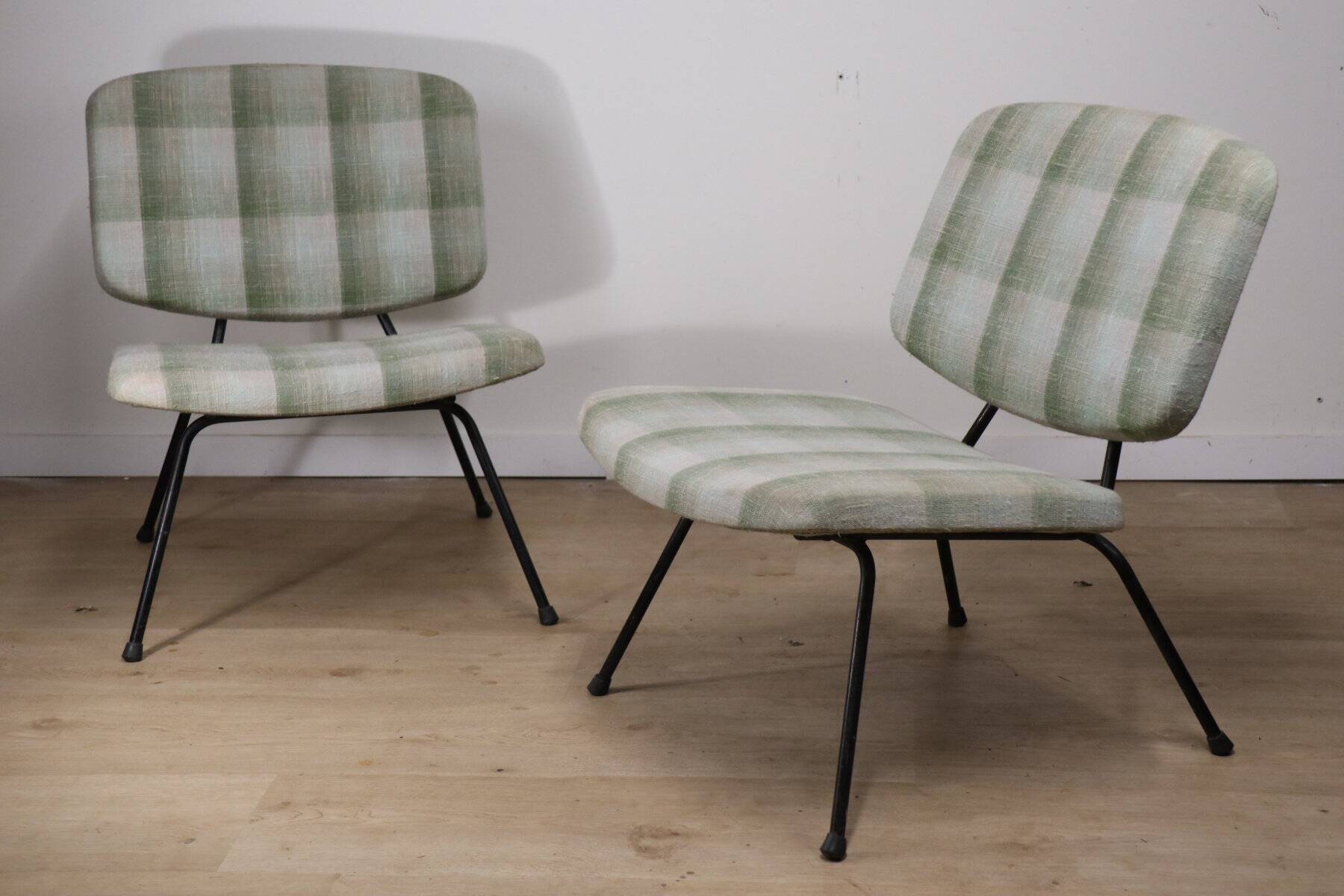 Paire de chauffeuses vintage de Pierre Paulin modèle CM190
