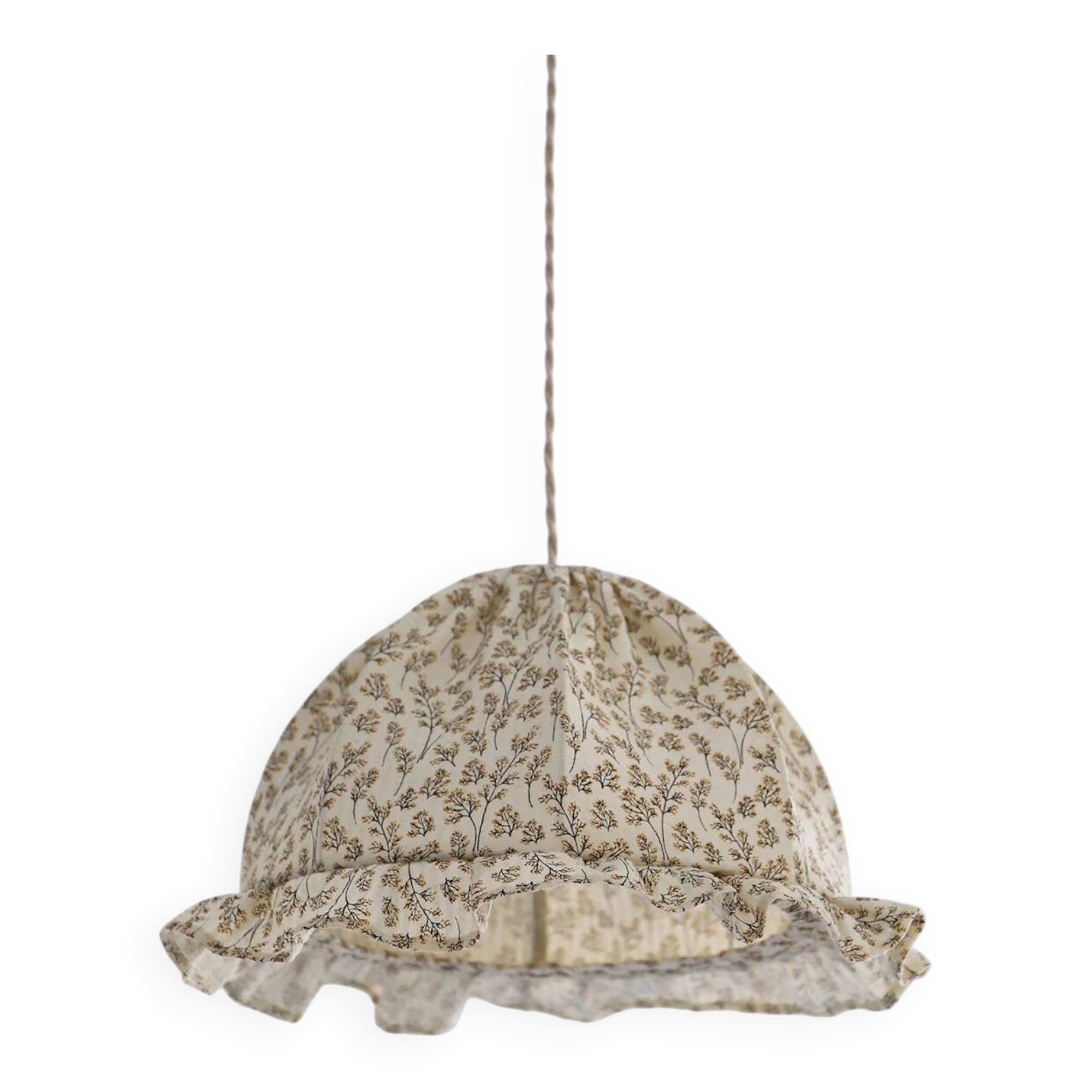 Suspension dôme arrondi avec volants Margaret imprimée "brindilles"