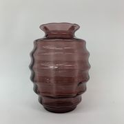 Vase Art déco Doyen en verre violet, années 1930