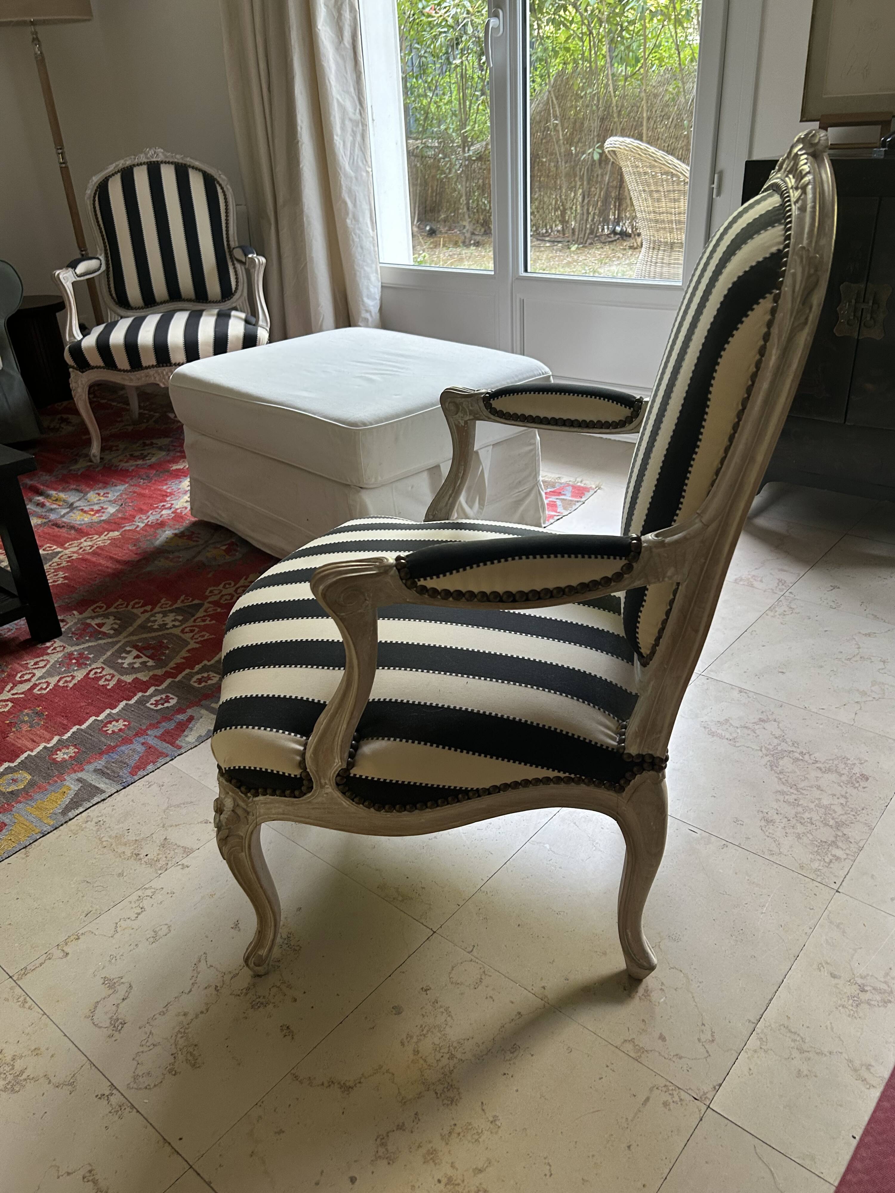 2 Louis XV style armchairs