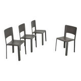 Set of four leather chairs for Cidue, circa 1970